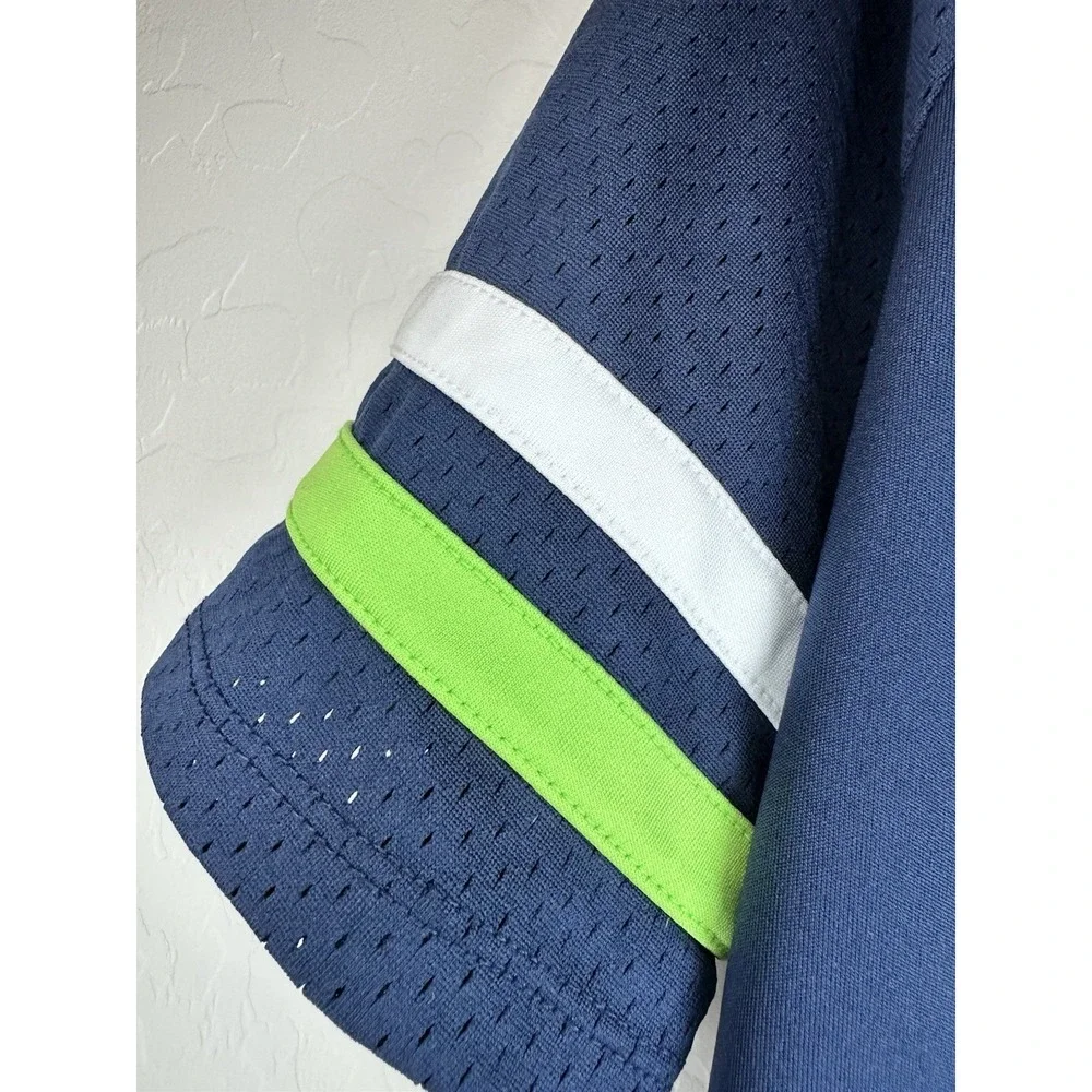 Womens NFL Team Apparel Seattle Seahawks Drawstring V Neck Mesh Jersey Shirt M - Picture 4 of 12